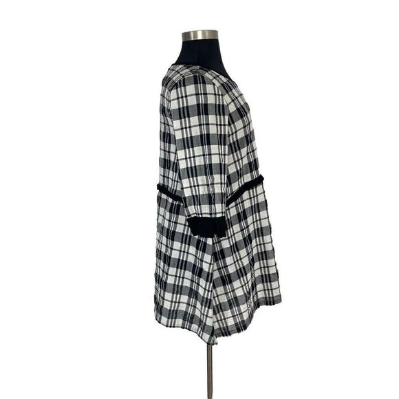 Moonlight M Black White Plaid Dress Lagenlook Art to Wear Cottagecore Fits L - Picture 2 of 9